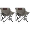 vidaXL Sillas de camping con bolsillo plegables 2 unidades gris