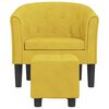 vidaXL Sillón con taburete terciopelo amarillo