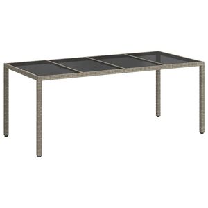 vidaXL Mesa de Jard&iacute;n Gris 190 x 90 x 75 cm rat&aacute;n sint&eacute;tico