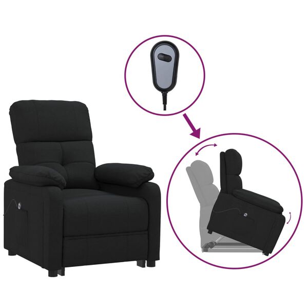 vidaXL Sill&oacute;n elevable tela negro