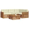 vidaXL Conjunto de sof&aacute;s de exterior con coj&iacute;n 5 pcs Natural y Crema