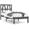 vidaXL Estructura de cama madera maciza de pino gris 90x200 cm