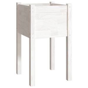 vidaXL Jardinera de madera maciza de pino blanco 40x40x70 cm