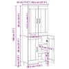 vidaXL Aparador alto Roble Negro 69,5 x 34 x 180 cm