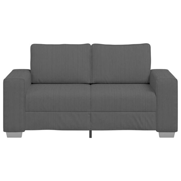 vidaXL Sof&aacute; Loveseat gris oscuro 120 cm tejido de pana