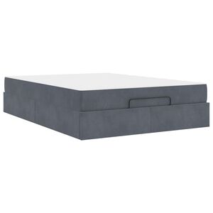 vidaXL Estructura de cama con colch&oacute;n 2 pcs Gris Tenue Terciopelo