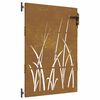 vidaXL Puerta de jard&iacute;n acero corten dise&ntilde;o hierba 85x150 cm