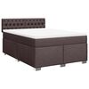 vidaXL Cama box spring con colch&oacute;n tela marr&oacute;n oscuro 140x190 cm