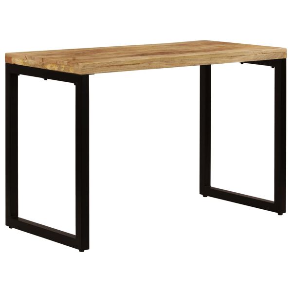vidaXL Mesa de comedor de madera maciza de mango y acero 115x55x76 cm