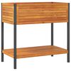vidaXL Jardinera con estante madera maciza acacia y acero 80x45x80 cm