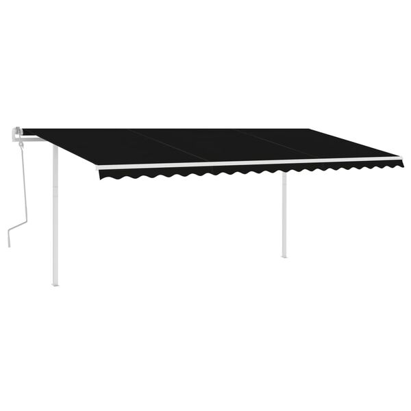 vidaXL Toldo manual retr&aacute;ctil con luz LED gris antracita 5x3,5 m