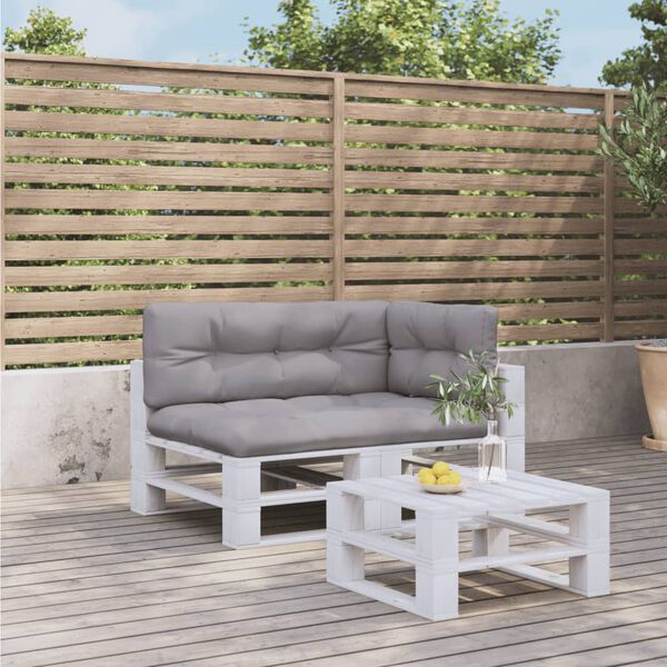 vidaXL Cojines para palets 3 unidades tela gris