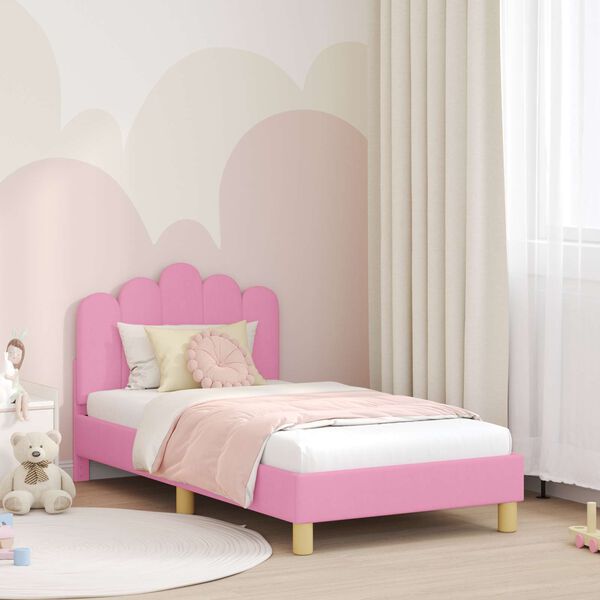 vidaXL Estructura de cama para niños pequeños con cabecera Rosa