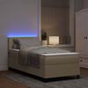 vidaXL Cama Box Spring LED Gris claro y . 90 x 200 cm Tela de Pana