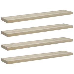 vidaXL Estantes flotantes pared 4 uds MDF color roble 120x23,5x3,8 cm