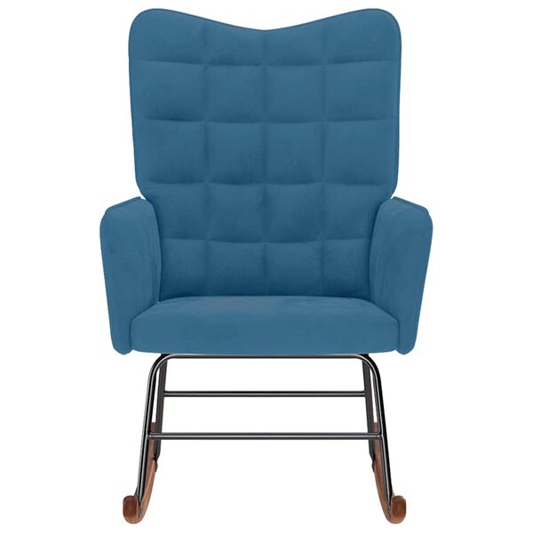 vidaXL Silla mecedora de terciopelo azul