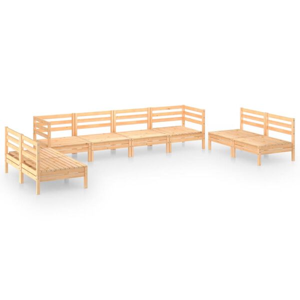 vidaXL Juego de muebles de jard&iacute;n 8 piezas madera maciza de pino