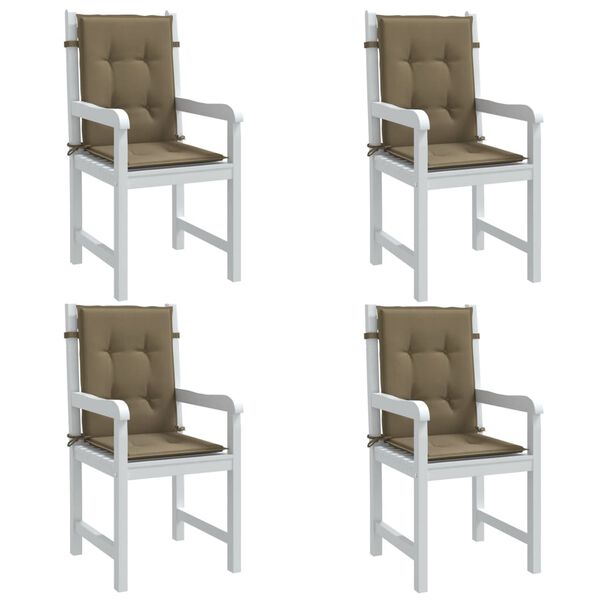 vidaXL Cojines silla respaldo bajo 4 ud tela taupe melange 100x50x4 cm
