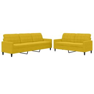 vidaXL Juego de sof&aacute;s con cojines 2 piezas terciopelo amarillo
