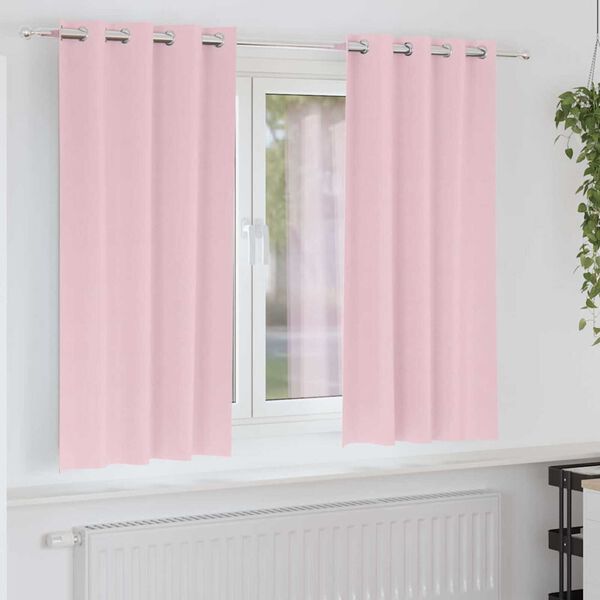 vidaXL Cortinas Opacas con Anillas 2 pcs Rosa Beb&eacute; 175 x 140 cm