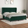 vidaXL Cama box spring con colch&oacute;n terciopelo verde oscuro 180x200 cm