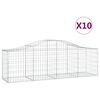 vidaXL Cestas de gaviones 10 uds forma de arco hierro 200x50x60/80 cm