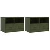 vidaXL Muebles para TV 2 unidades acero verde oliva 67x39x44 cm