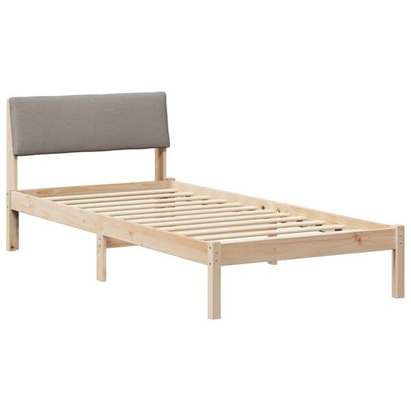 vidaXL Estructura de cama con cabecera Marr&oacute;n y taupe 100 x 200 cm