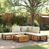 vidaXL Set de sof&aacute;s de jard&iacute;n con cojines 6 pzas madera maciza acacia