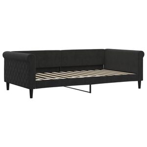 vidaXL Sof&aacute; cama sin colch&oacute;n terciopelo negro 100x200 cm