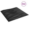 vidaXL Paneles de pared 12 uds XPS piedra negro 50x50 cm 3 m²