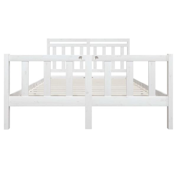 vidaXL Estructura de cama de madera maciza blanca 160x200 cm