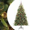 vidaXL &Aacute;rbol de Navidad artificial con ramas plegables y conos 240 cm