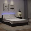 vidaXL Estructura de cama con LED sin colchón Zadar negro y blanco 140x190 cm