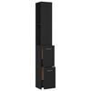 vidaXL Armario de baño madera contrachapada negro 25x26,5x170 cm