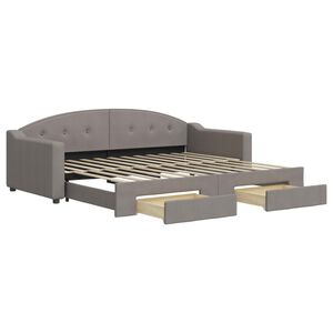 vidaXL Sof&aacute; cama nido con cajones tela gris taupe 90x200 cm