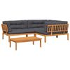 vidaXL Set de sof&aacute;s de palets de jard&iacute;n y cojines 4 pzas madera acacia