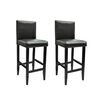 vidaXL Taburetes de cocina 2 unidades cuero sint&eacute;tico negro