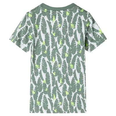 Camiseta infantil crudo y verde hiedra oscuro 92