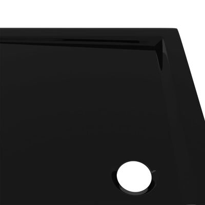 vidaXL Plato de ducha rectangular negro ABS 70x90 cm