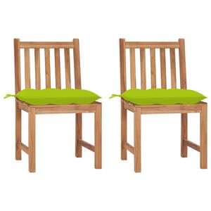 vidaXL Sillas de jard&iacute;n 2 unidades madera maciza de teca con cojines