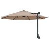 vidaXL Parasol de jardín Manual Taupe y Negro 248 x 248 x 148 cm