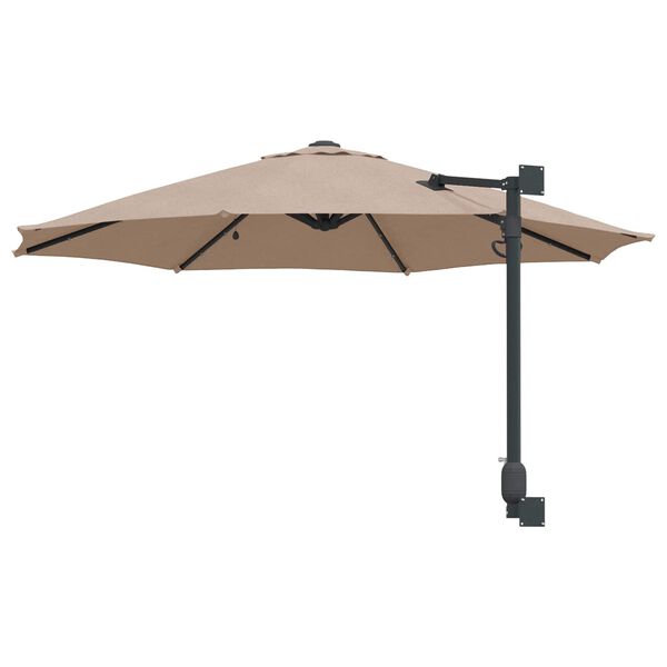 vidaXL Parasol de jardín Manual Taupe y Negro 248 x 248 x 148 cm