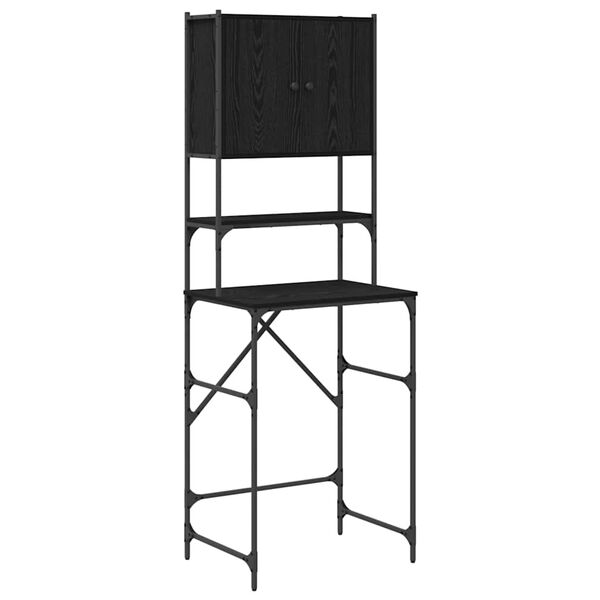 vidaXL Armario para lavadora Roble Negro 68 x 48,5 x 194 cm