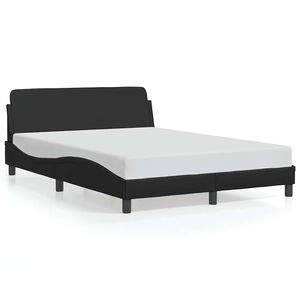 vidaXL Estructura de cama Dover cuero sint&eacute;tico negro 140x200 cm