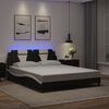 vidaXL Estructura de cama Viana con LED sin colch&oacute;n negro blanco 160x200 cm