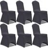 vidaXL Funda de silla el&aacute;stica 6 unidades gris antracita