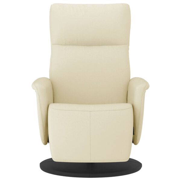 vidaXL Sill&oacute;n reclinable con reposapi&eacute;s cuero sint&eacute;tico color crema