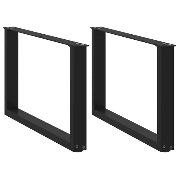 vidaXL Patas para mesa de centro en forma de U (2 unidades), color negro, 70 x (42-43) cm, acero