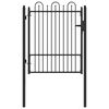 vidaXL Puerta de cerca DRONTEN 100 x 125 cm Metal Negro Con cerradura